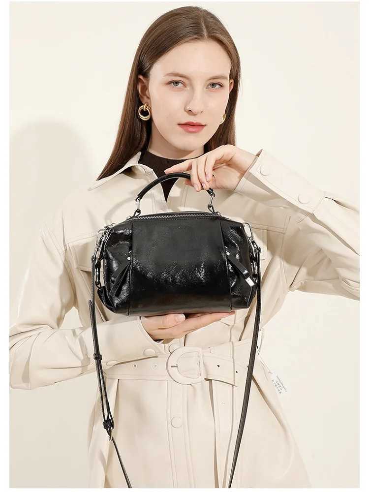 2025 Genuine Leather Women Boston Bag Crossbody Shoulder Bag luxury Cowhide Commuter Shopping Pillow Bag Handbag Gift for Girl Z250809