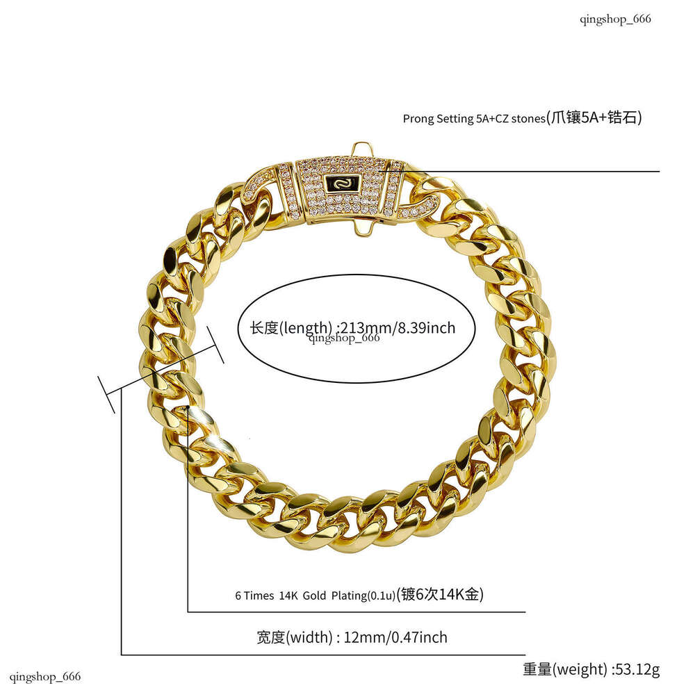Stainless Cuban Titanium Steel Unisex Six-Sided Polished Hip-Hop Style Thick Chain Electroplated Non-Fading