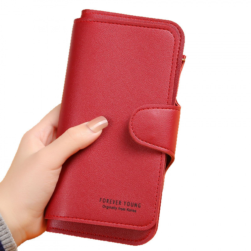 2025 New Long Women's Wallet With Buckle, Soft Card Slot, Phone Bag, Luxury Bag Handheld Cross-border Trend Wholesale