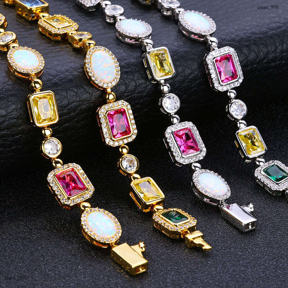 Hip Hop Colorful Women's Necklace Jewelry High-end Moissanite chain Clavicle Chain