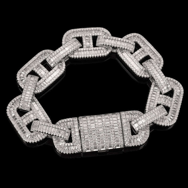 Zircon Jewelry New Full Dia Pig Nose Cuban Bracelet Hip Hop