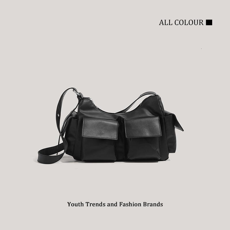 Sweet Cool Spicy Girl Motorcycle 2025 New Niche Design Multi-Pocket Commuter Shoulder Underarm Bag ddmymoon