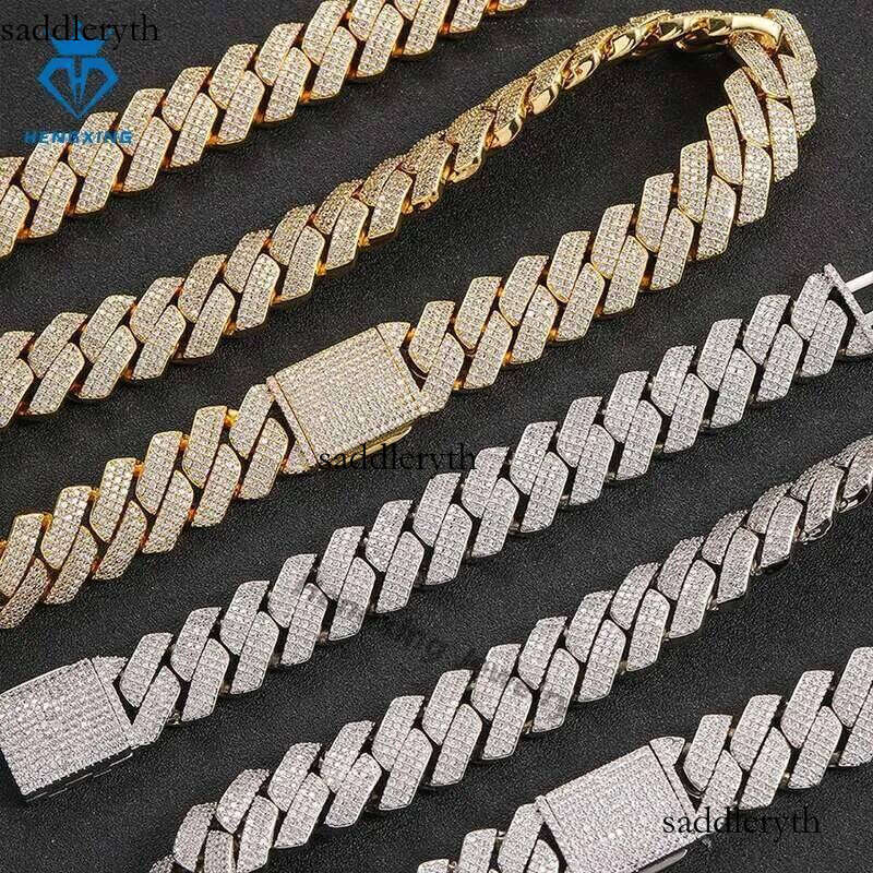 Hip Hop Fashion Jewelry 18mm Gold Plated Ice Out Miami Cuban Link Chain Necklace for Men and Women ca 10