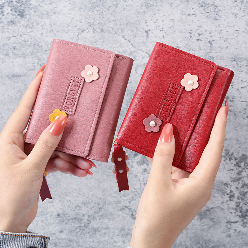 Factory Direct Sale Luxury Bag 2022 Korean Style New Women's Wallet Short Creative Fashion Wallet Student Buckle Coin Purse