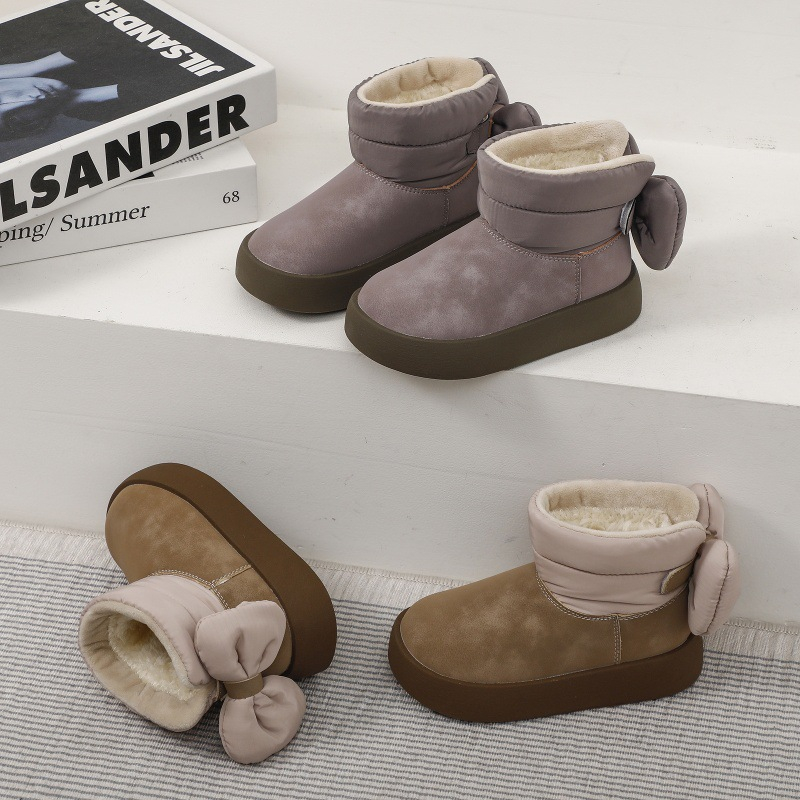 Free shipping designer Boots Winter childrens fashionable midsole cotton boots bow princess snow boots childrens shoes