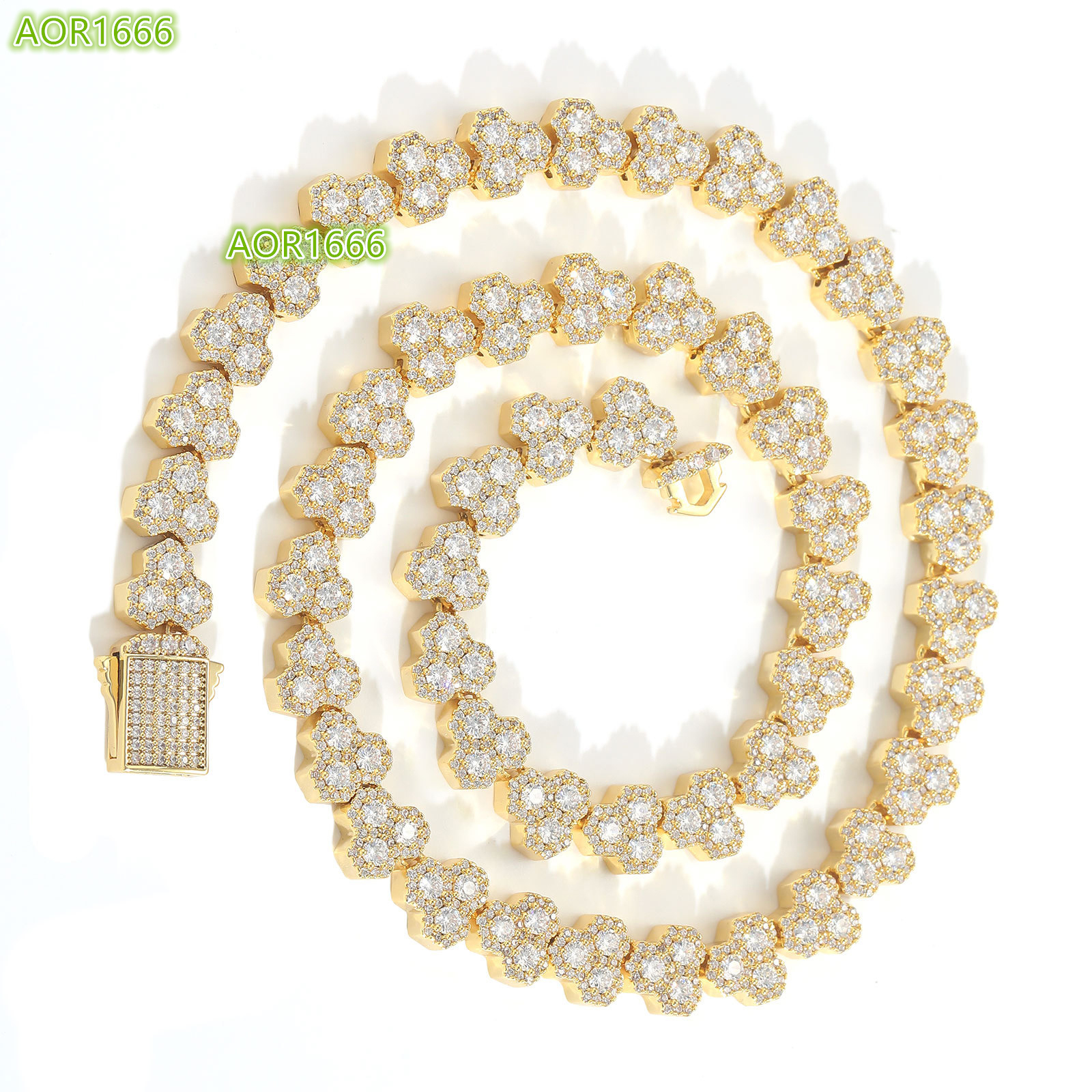 Hip Hop Geometric Tennis Necklace Wholesale; Fine Quality Gold and Silver Cuban Necklace; Moissanite Jewelry Necklace; Anniversary