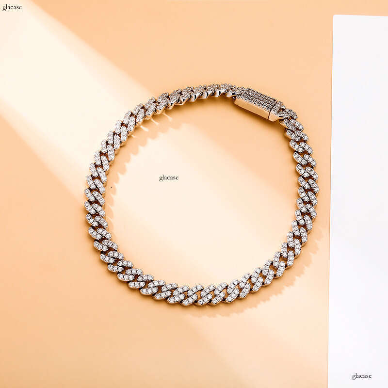 6MM New Hip-Hop Spring Clasp Cuban Chain Bracelet Men's Trendy Jewelry Accessories