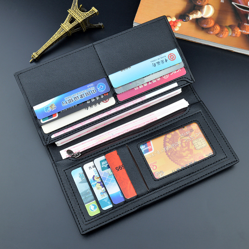New Men's Wallet Long Style Retro Woven Pattern Large Capacity Designer Bag Luxury Bag Multi-card Slot Fashion Leather Wallet Suit Bag