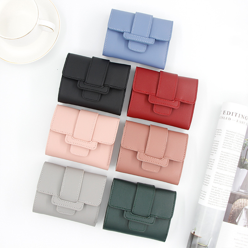 New Korean Style Women's Short Wallet Candy Color Drawstring Small 70% Off Coin Purse Student Short Luxury Bag Wallet Money Clip