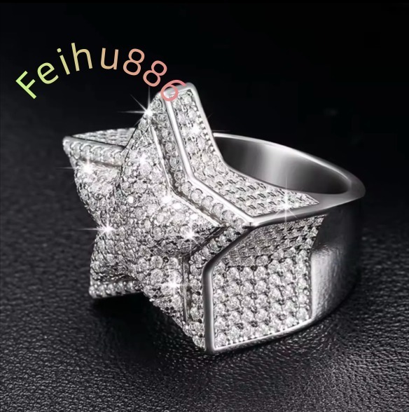 High Quality Stylish Hip Hop Ring with Sparkling Moissanite Stones Trendy Rapper Look IGI Certified Moissanite As Main Stone Price