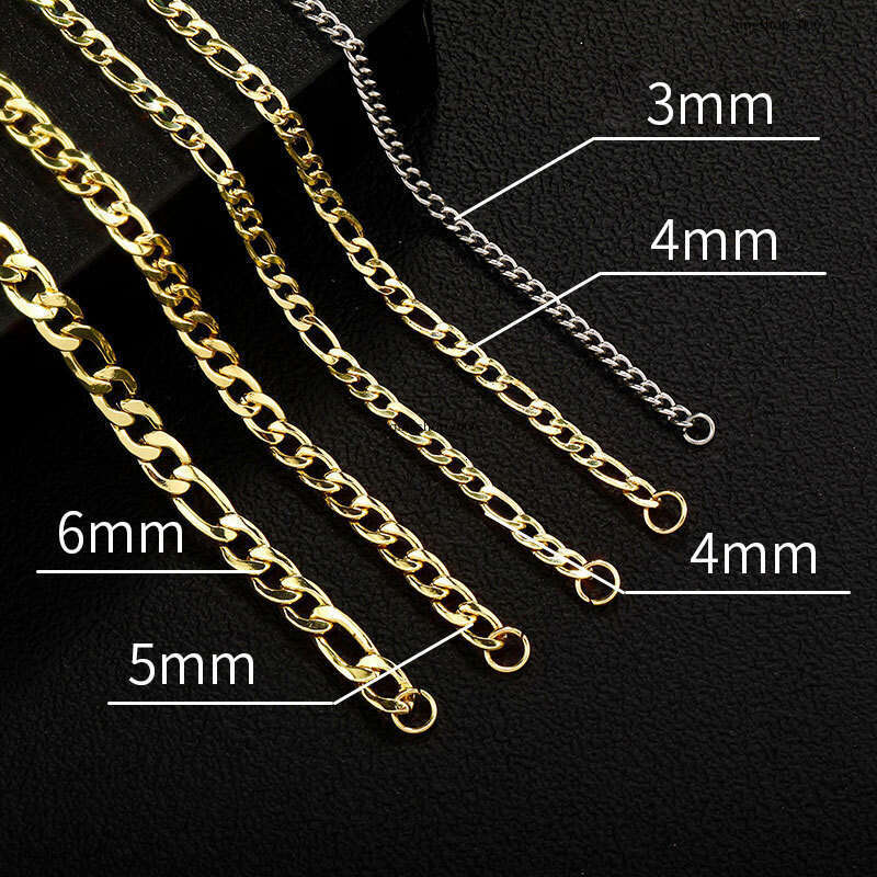 Sterling Silver NK Figaro Multi-layer Plated Simple Jewelry Men's Necklace Hip-hop Cuban Chain