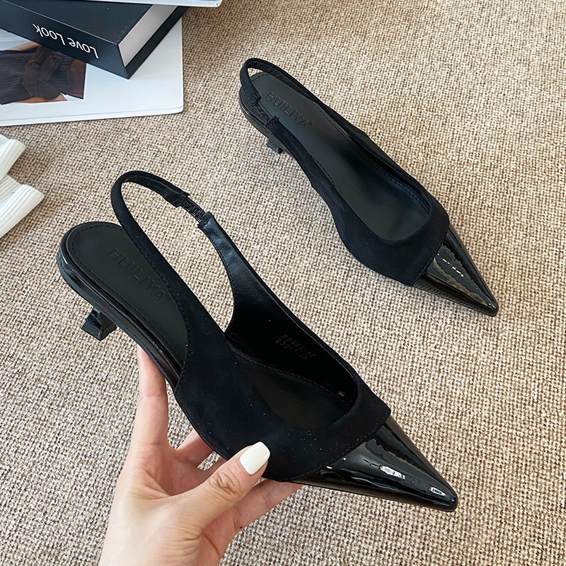 Sharp pointed high heels 2025 designer's new French style single shoes