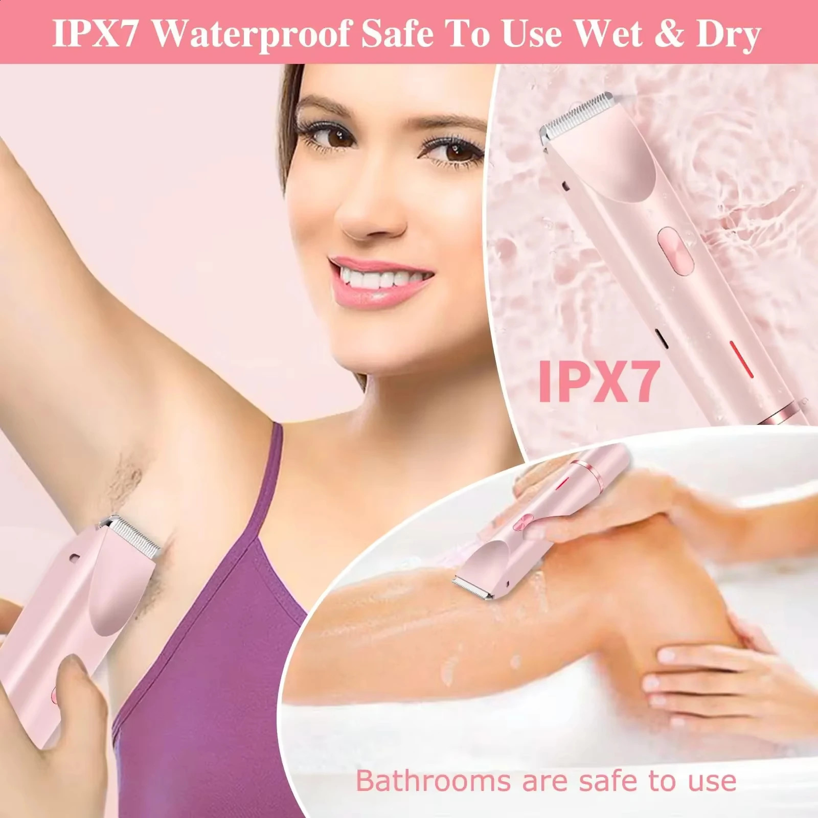 2-in-1 Woman Hair Removal Electric Razor Device Portable Hair Removal Knife Cordless Painless Body Groomer Bikini Trimmer 250805