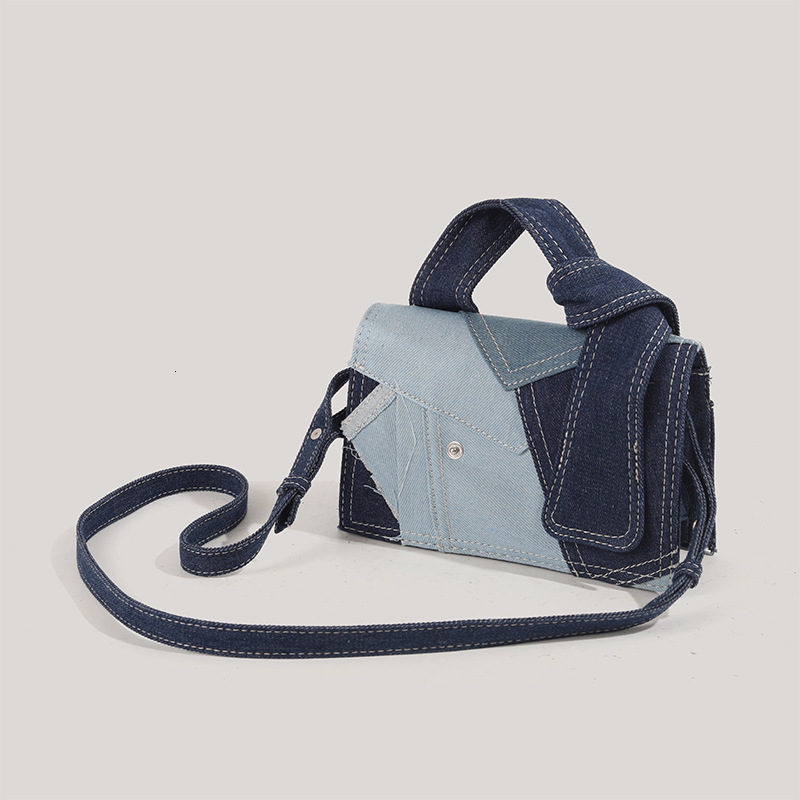 Denim Patchwork Crossbody for Women Korean Versatile Casual Shoulder Bag Handbag ddmymoon
