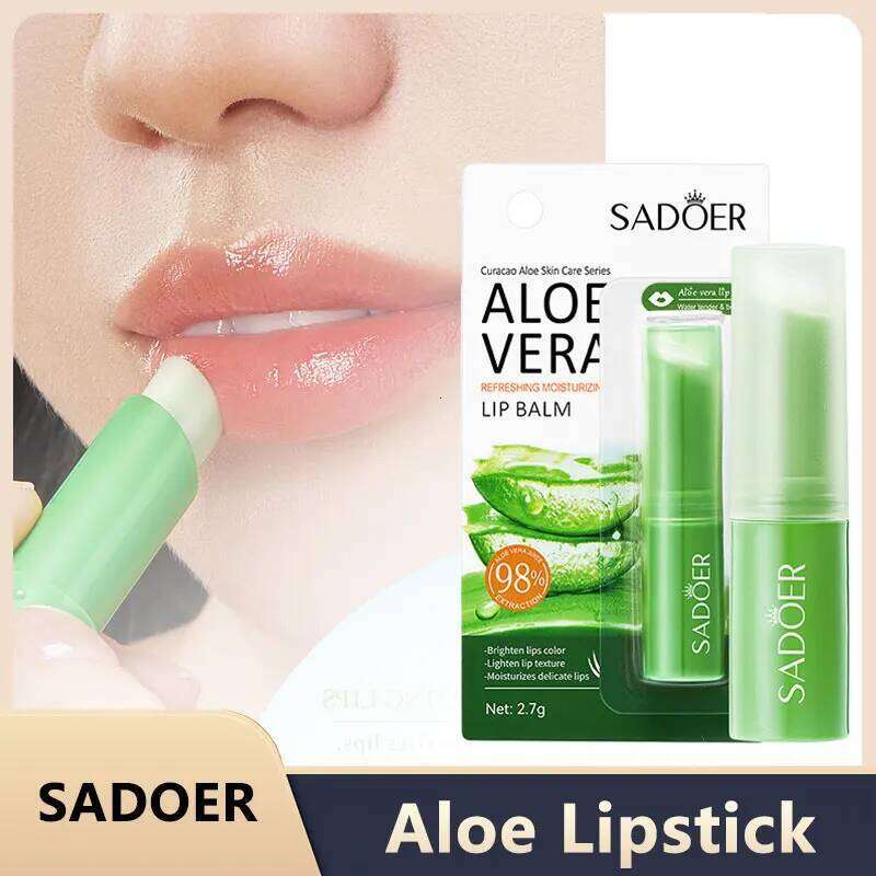 SADOER Lip Aloe Balm Nourishing, Hydrating Moisturizing Preventing Cracking and Repairing Lips Gentle Non Irritating Free shipping