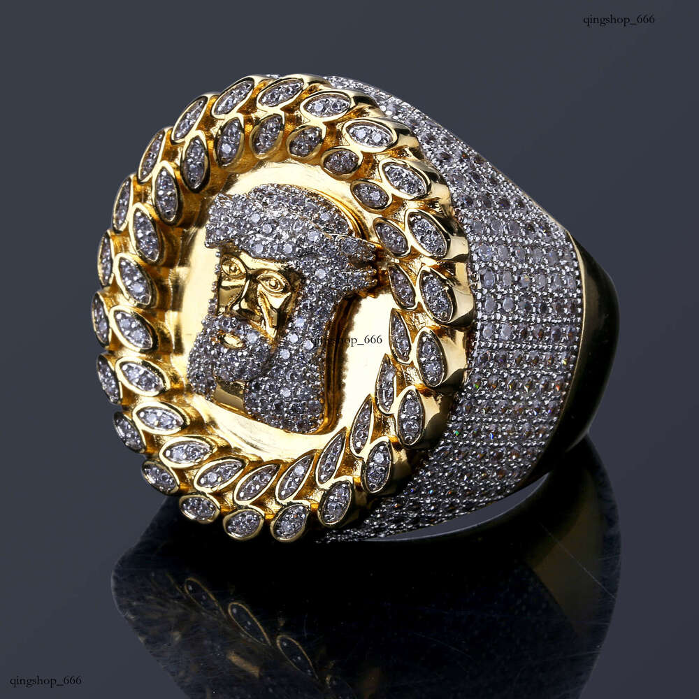 Men's Avatar Personality Micro Paved Full Zircon Hip Hop Ring Jewelry