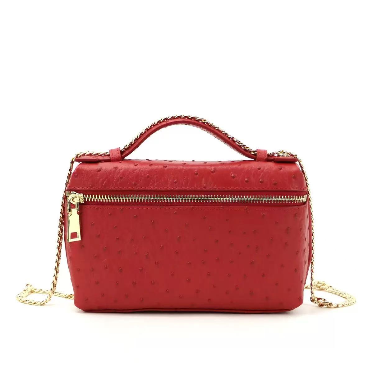 Lanjia New Customized Designer Handbag Pattern Leather Bags Women Clutch Party Evning Trendy Ostrich Bag With Chain A