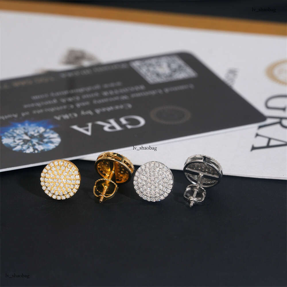 New 10MM Sier Moissanite Trendy Personality Style Elegant Niche Earrings