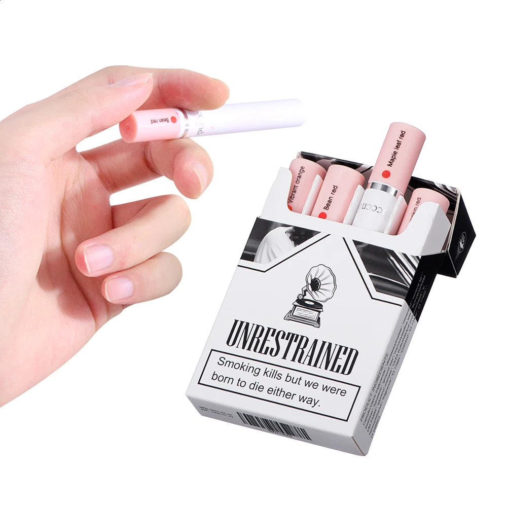 4 pcs/set Cigarette Lipstick Set Long Lasting Lip Glaze Matte Lip Gloss Waterproof Lip Stick Tube Nude Lip Tint Makeup Cosmetics 250807
