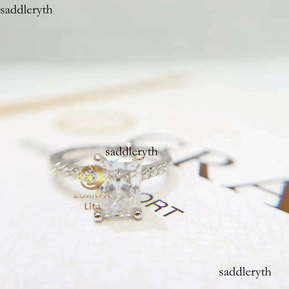 Pass Tester Top Quality GRA 2ct Radiant Cut 14k Gold Vvs1 Moissanite Dia Engagement Ring 6f c9