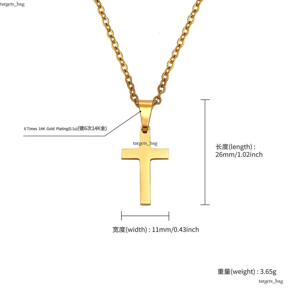 Hip-Hop Style Hot-Selling Titanium Cross Pendant for Men and Women Sterling Silver Moissanite chain Chain Gold
