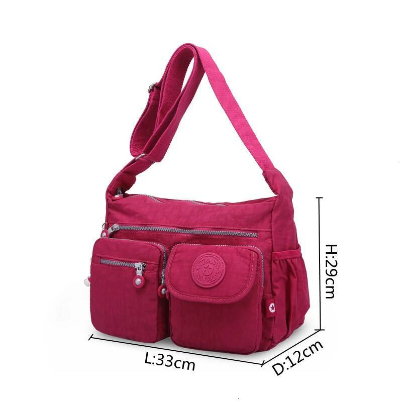 High Quality A4 Nylon Men Women Shoulder Messenger Bag Cross Body Purse Waterproof Lightweight Green Black Blue Purple Red M0938