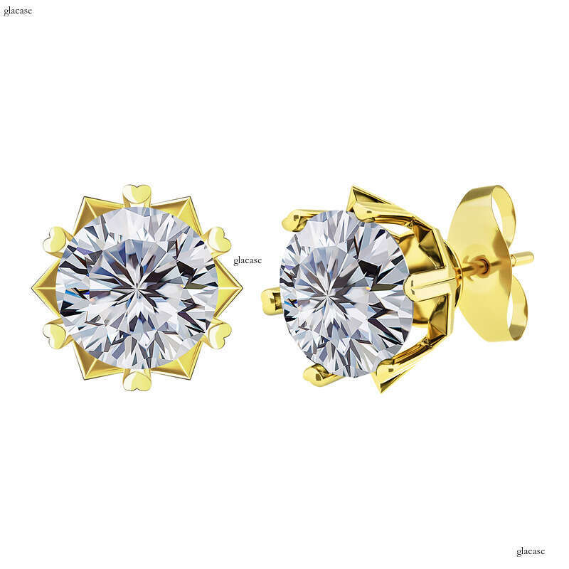 0.1 ct-2 ct Sier Inlaid Moissanite Flower Snowflake Stud Earrings