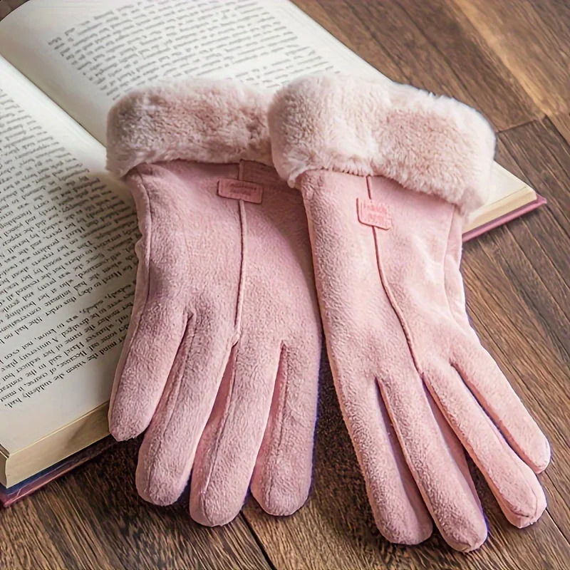 Warm Winter Gloves With Plush Interior Touch Screen Snow Thickened Cold Weather Sports Gloves Christmas Gloves Gifts 250807