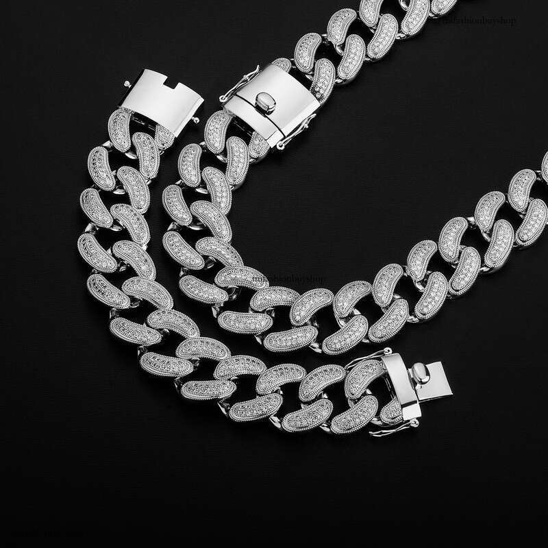 28MM Exaggerated Hip-Hop Necklace Full Dia Cuban Chain Personality Trendy Men's Bracelet Jewelry