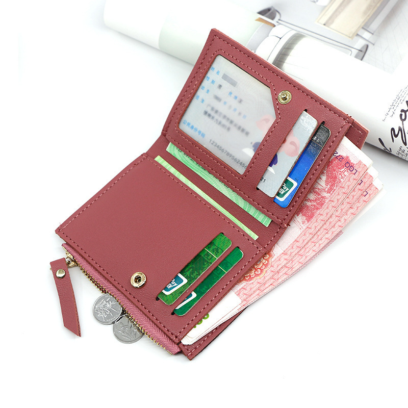 Fashion New Women's Short Wallet Color-block Short Leather Wallet Tassel Zipper Multi-card Slot Coin Luxury Bag Purse Card Holder Coin Bag
