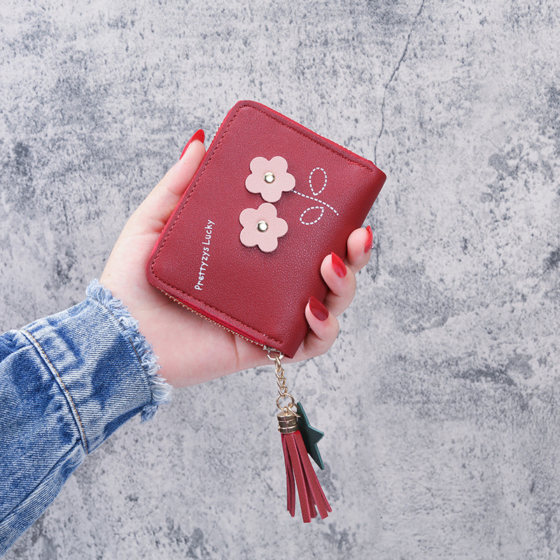 2025 Short Wallet For Women Zipper Coin Purse Cute Flower Korean Style Luxury Bag New Mini Fresh Coin Purse