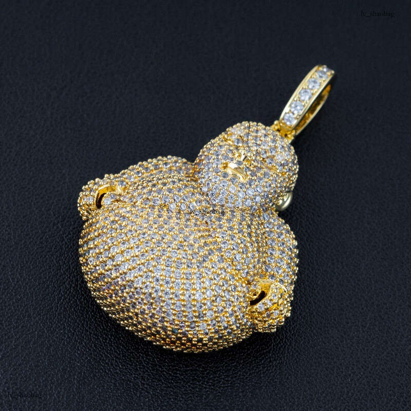 Unique Niche Big Belly Buddha Electroplated Sterling Silver Inlaid with Moissanite chain Full Dia Pendant Hot-Selling Jewelry