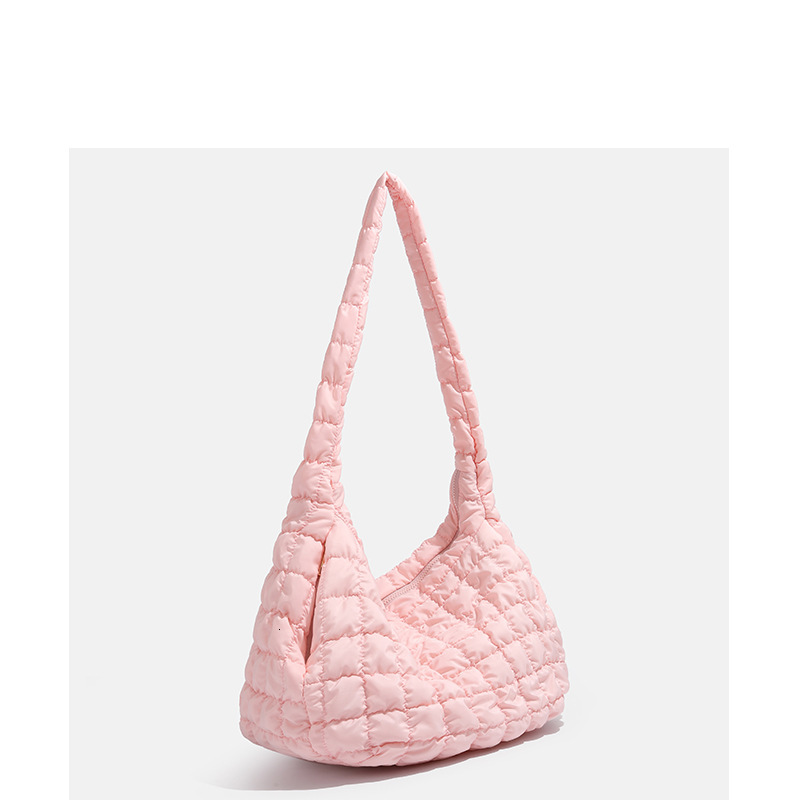 Girl Pink Tote Lazy Style Large Bag 2025 New Casual Fashion Plaid ddmymoon