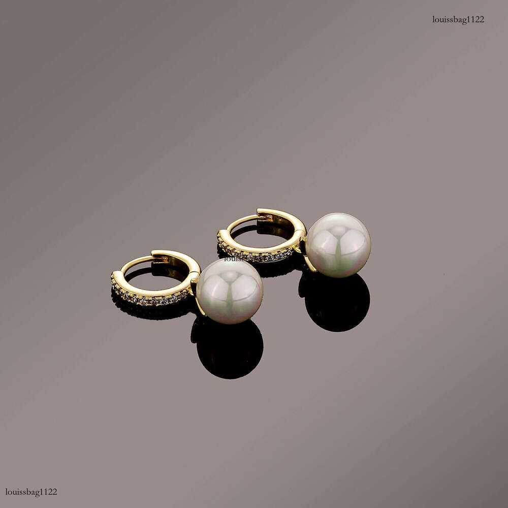 French Style Light Pearl for Women Versatile Micro Pave Zircon Drop Earrings Trendy Ear Jewelry