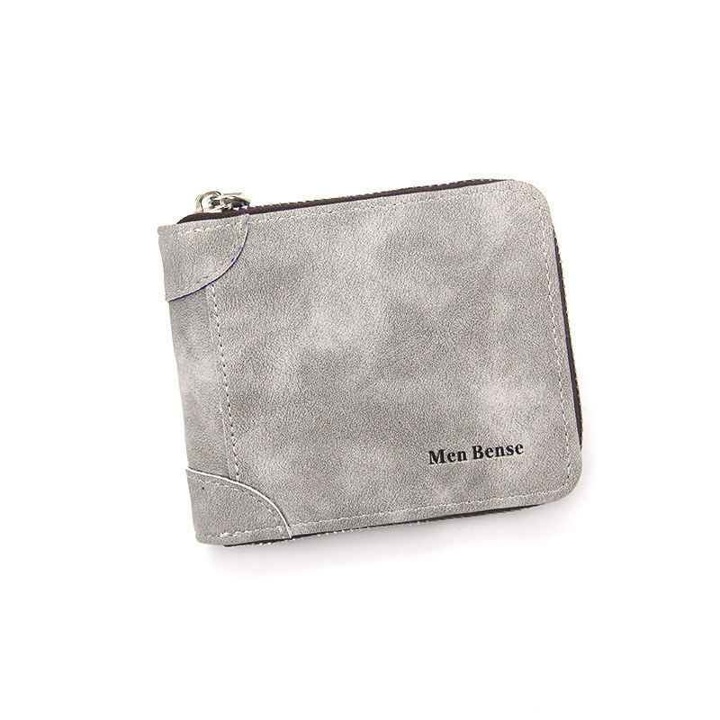 Menbense New Men's Short Wallet Fashion Business Men's Zipper Wallet Coin Luxury Bag Purse Men's Wallet Money Clip