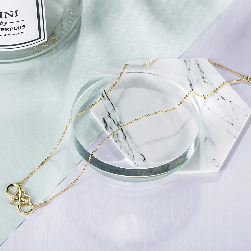Elegant Infinity Heart Shape Pendant Necklace With Rose Gift Box For Girlfriend Wife Christmas Valentine Anniversary Gift 250805