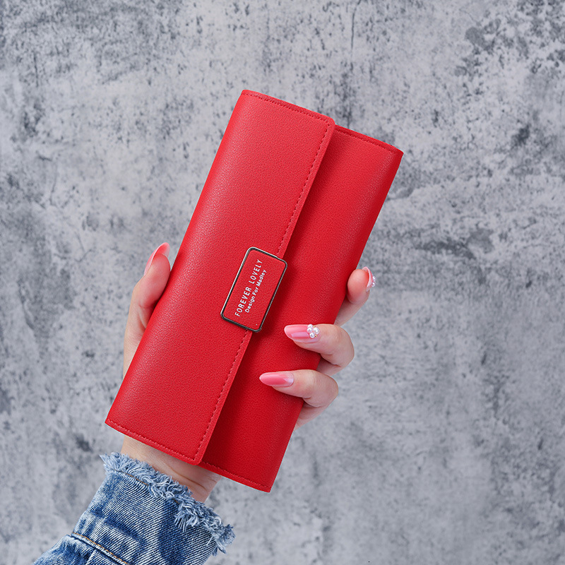 Factory Direct Sale Women's Wallet Korean Style 70% Off Long Plaid Buckle Clutch Multi-card Slot PU Leather Wallet Luxury Bag Card Holder