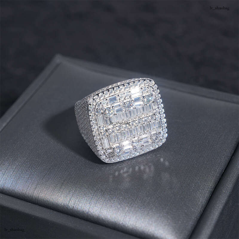 ICED OUT New Silver Irregular Moissanite Unisex Hip-Hop Hot-Selling Ring