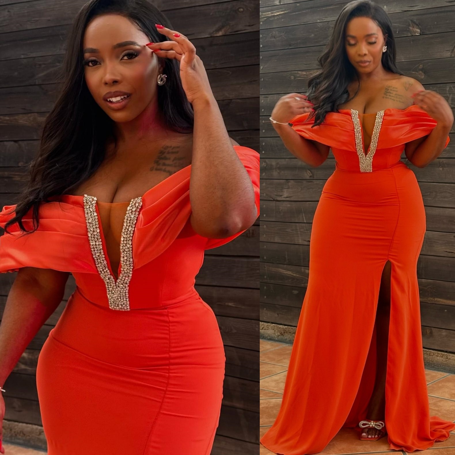 Mermaid Burnt Orange Prom Dresses 2025 Off Shoulder Crystals Satin Evening Formal Party Second Birthday Engagement Gowns Plus Size Dress For Special O