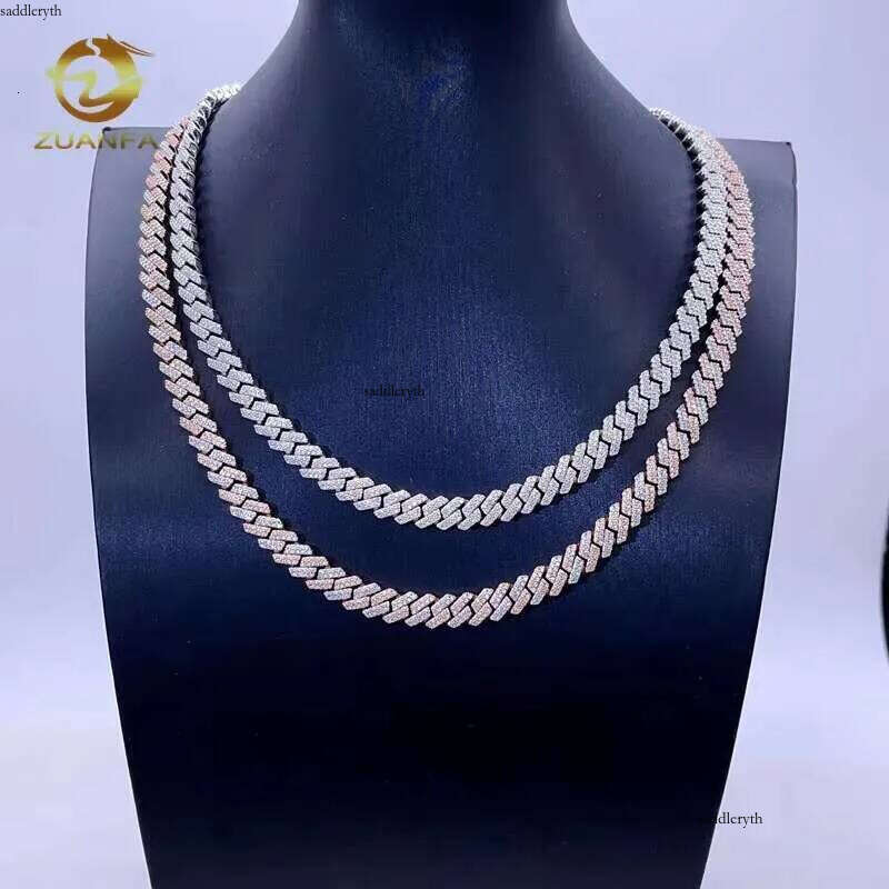 GRA 8MM Double Row Iced Out Men Women Fashion Stylish VVS Dia Moissanite Cuban Chain 73 27