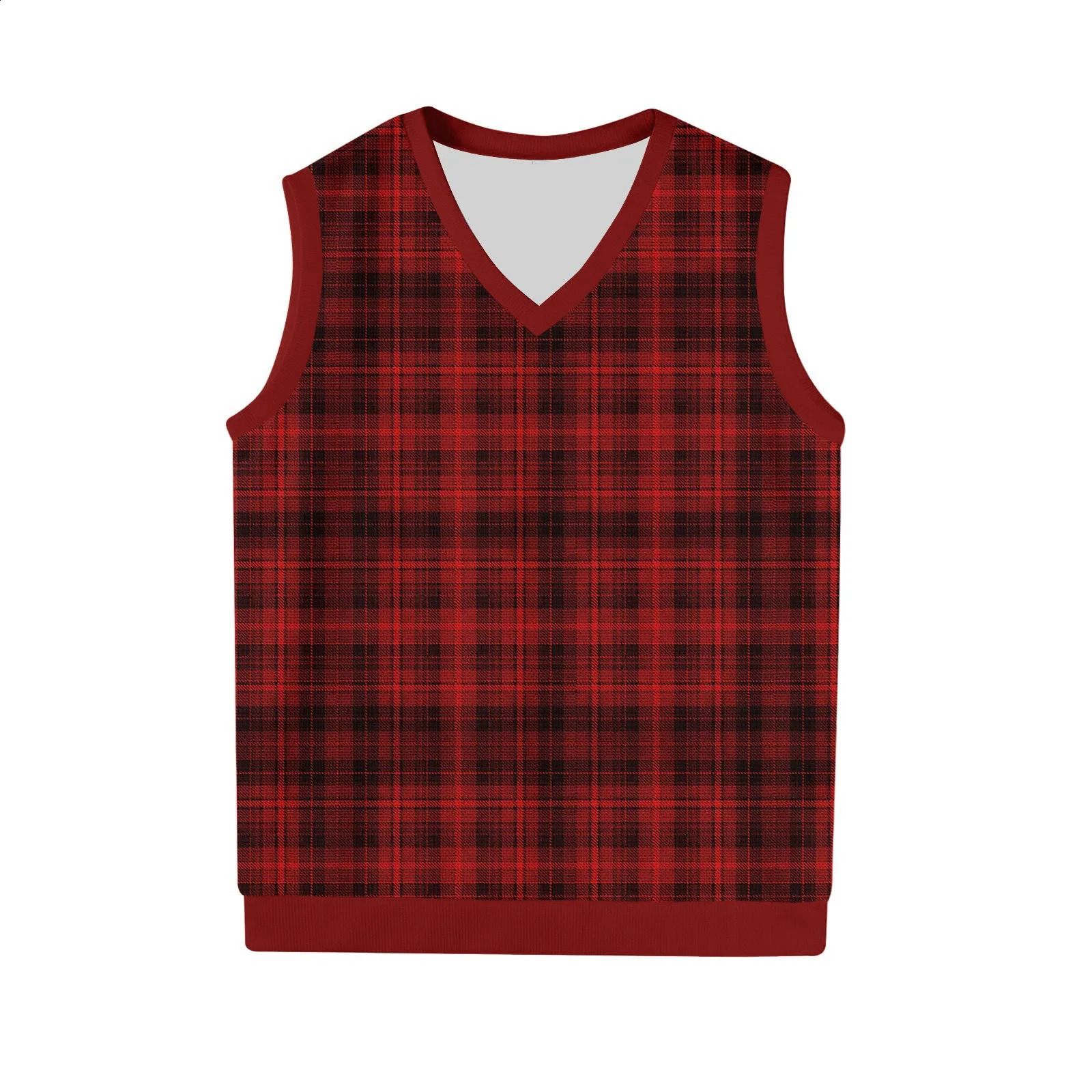Sleeveless Jersey Man British Style Checkered Vest Campus Clothing Men Diamond Grid Woolen Sweater Knit Chale 250809