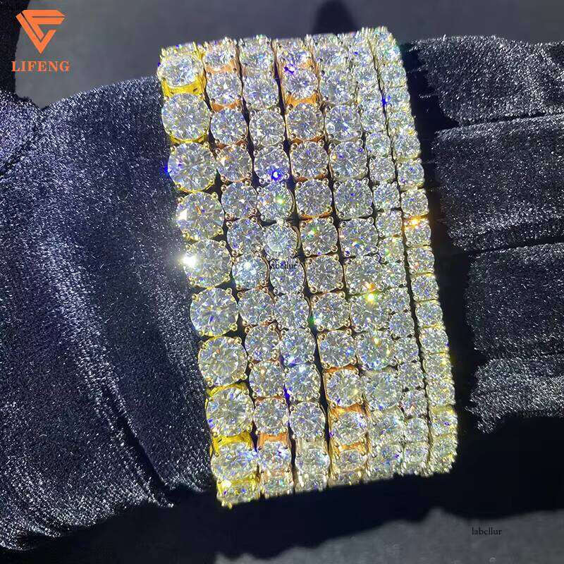 Pure Sier 3MM/4MM/5MM/6MM/8MM Iced VVS Silicon Tennis Chain Unisex Bracelet