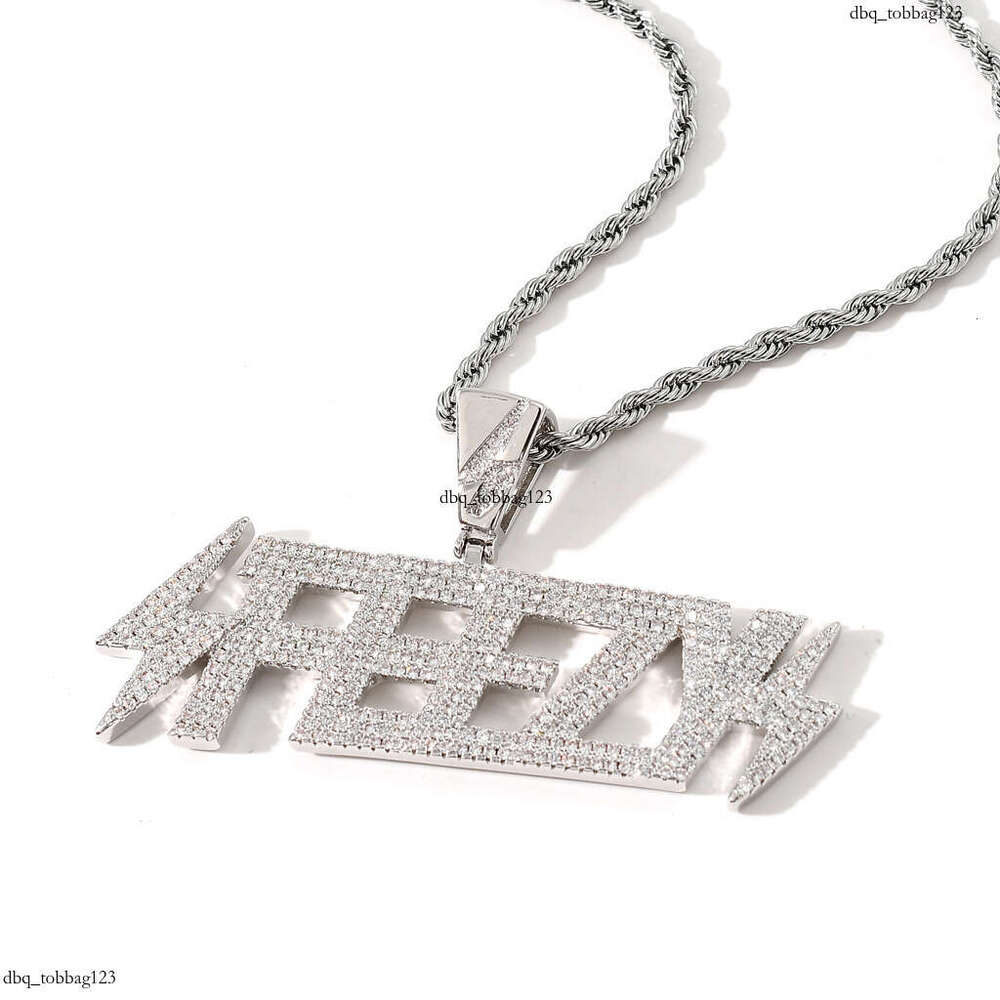 FEEZY Letter Moissanite chain Personality Hip-Hop Necklace Men's Pendant Accessory