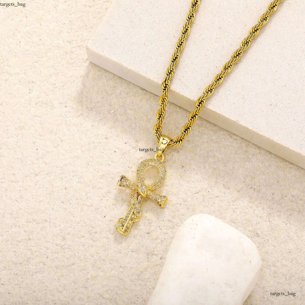 Zodiac Year Gold-Plated Snake Pendant Necklace for Men, Niche Clavicle Chain, Layered Cross with Dia Inlaid Snake, Unique Trendy Style