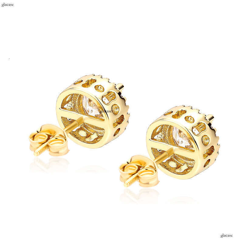 INS Minimalist Style Large Zircon Jewelry EarringIced Out VVS Needle Personality Fashion Accessories