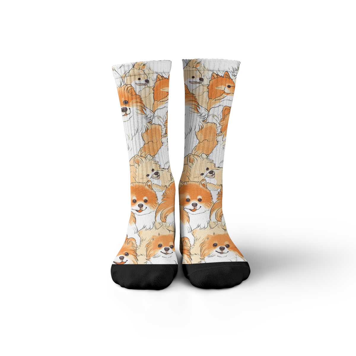 Cute Pomeranian Collage Unisex Tube Designer Socks C138