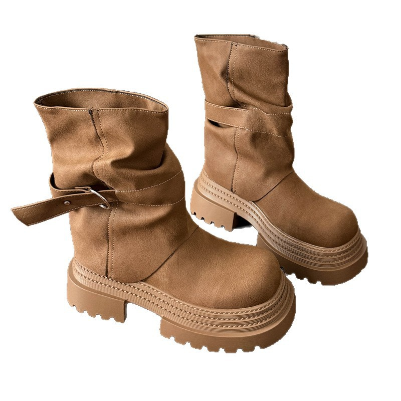 hot Free delivery designer woman cotton boots Fashionable and minimalist Martin boot design with a mid length boot that appears slim and tall