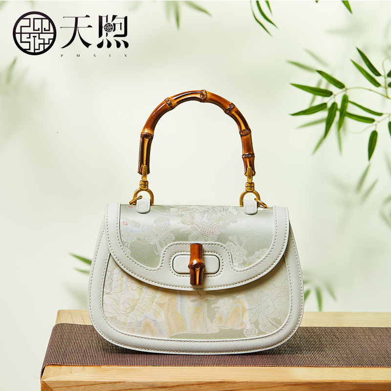 Women's Handbag Ethnic Style Bamboo Knot Luxury Bag Free Shipping Designer Bag Elegant Saddle Bag New Chinese Qipao Hanfu Crossbody Bag Silk Hand