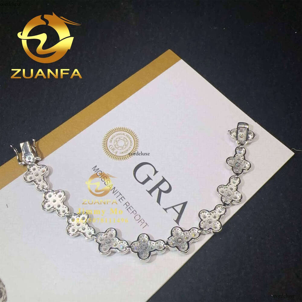 Fashion Pass Tester New Arrivals Sier Iced Out Hip Hop Jewelry VVS1 Moissanite Dia Cross Cuban Bracelet Gift