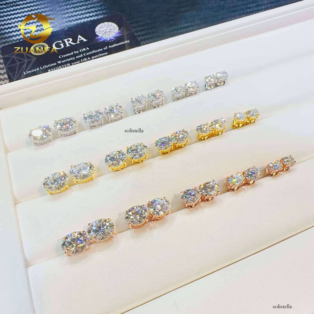 Zuanfa Factory Price VVS Dia Screw Back Stud Sier Oval Cut Full Sizes Moissanite Earrings